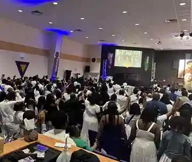 church members in the sanctuary